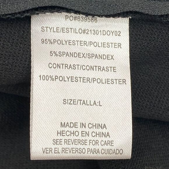 HEARTSOUL Black Sheer Mesh Leopard Peplum Blouse L - Picture 10 of 10